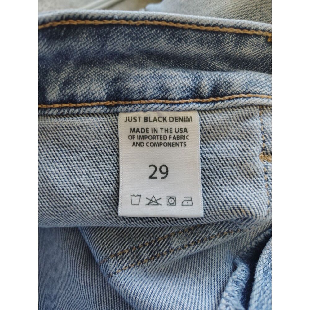 Just Black Denim Wide Leg Jeans Light Wash High Rise Size 29 USA Made - Picture 6 of 6